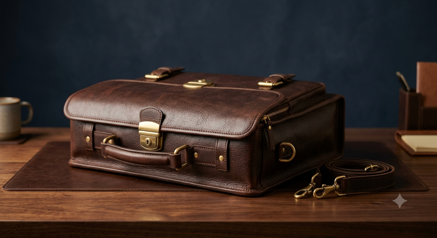 Branded Leather File Bag